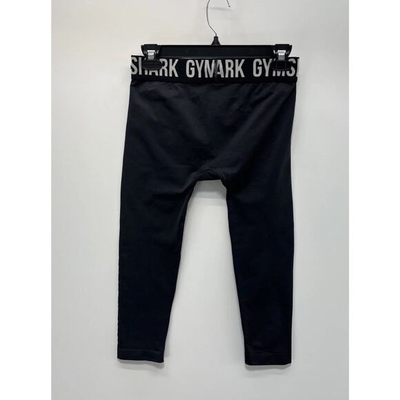 Gymshark Leggings Womens Medium Capri Black Logo Band - Picture 2 of 5